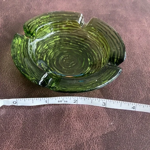 Vintage Anchor Hocking Soreno Green Glass Ashtray - Picture 8 of 9
